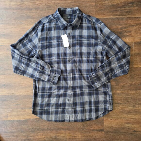 Uniqlo Flannel Cotton Checkerd Size XL New With Tags - Picture 1 of 4
